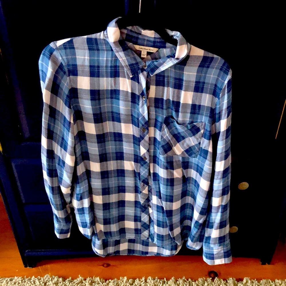Calvin Klein Jeans blue flannel shirt